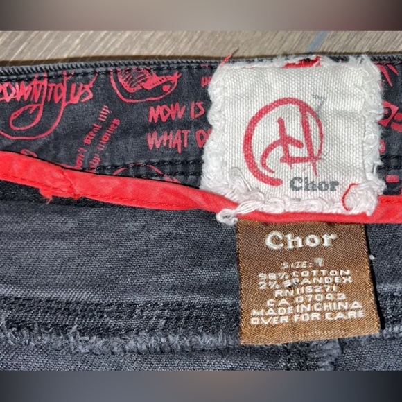 Chor black mini skirt vintage goth punk denim - Picture 3 of 3